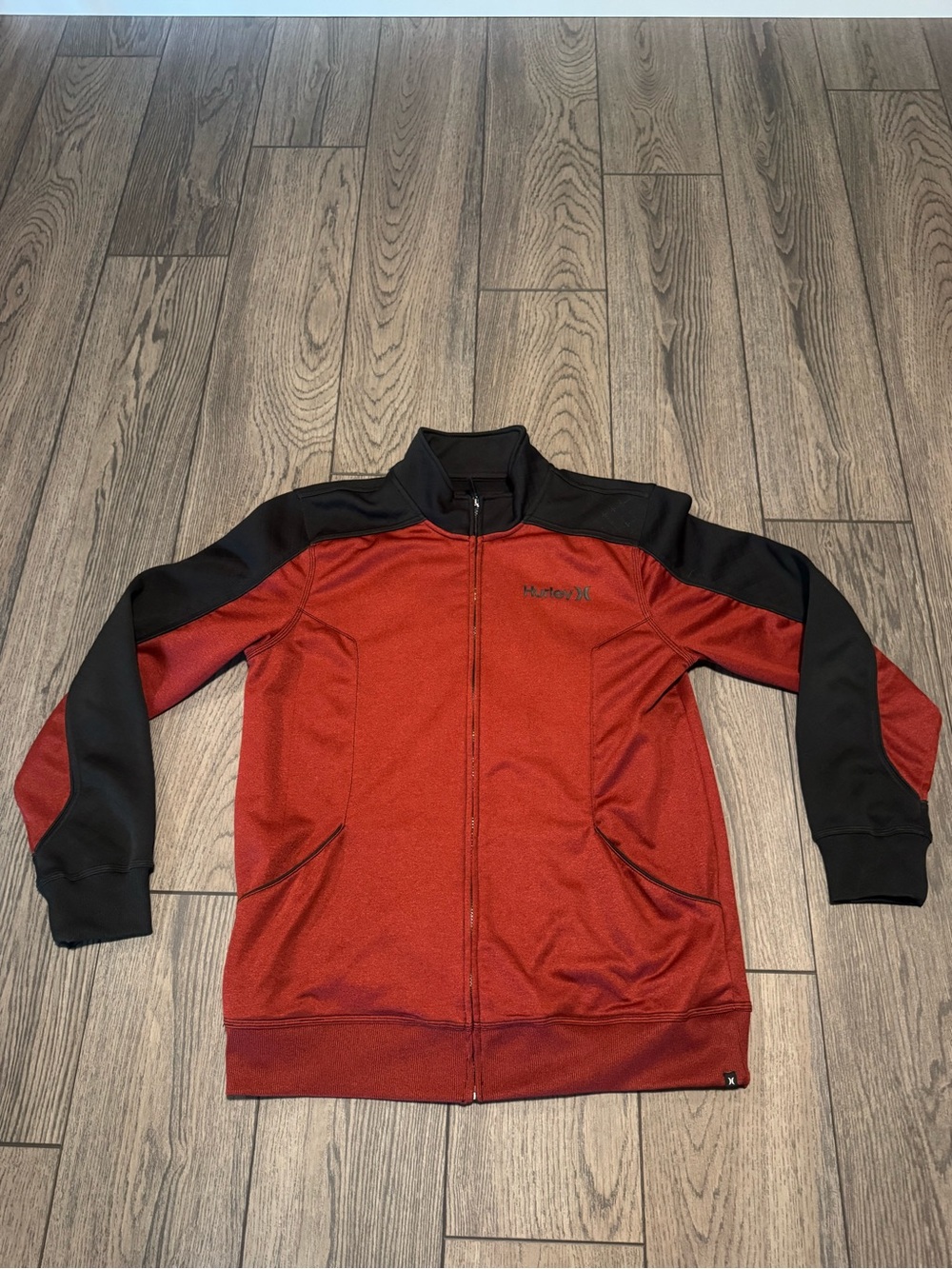 Hurley Mens Nike Therma Fit Track Jacket Red Full Zip Warm Up Size XL